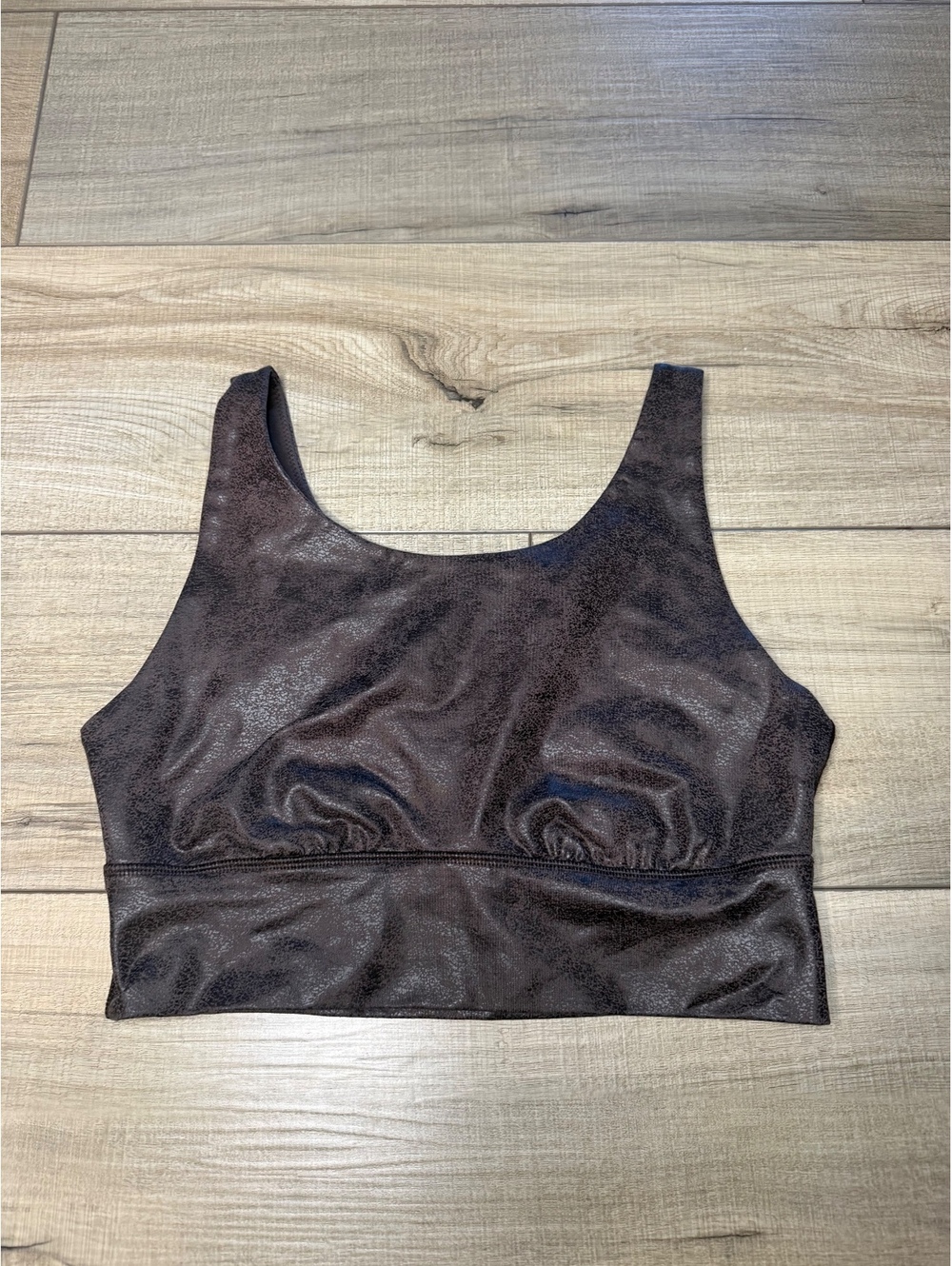 Aerie OFFLINE By Aerie Brown Metallic Sports Bra Medium Cutout Longline